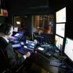 Audiovisual desk at conference